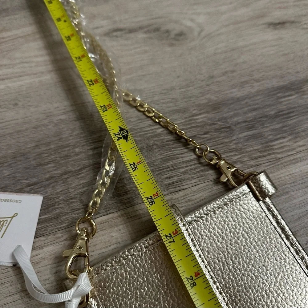 NWT Lilly Pulitzer Gold Crossbody Phone Bag Crossbody Phone Wallet SKU 019113
